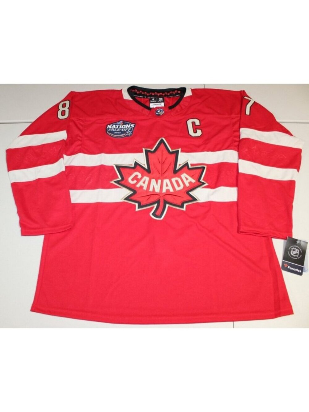 Team Canada 4 Nations Face-Off Hockey Sidney Crosby #87 Jersey 50 Medium NEW NWT